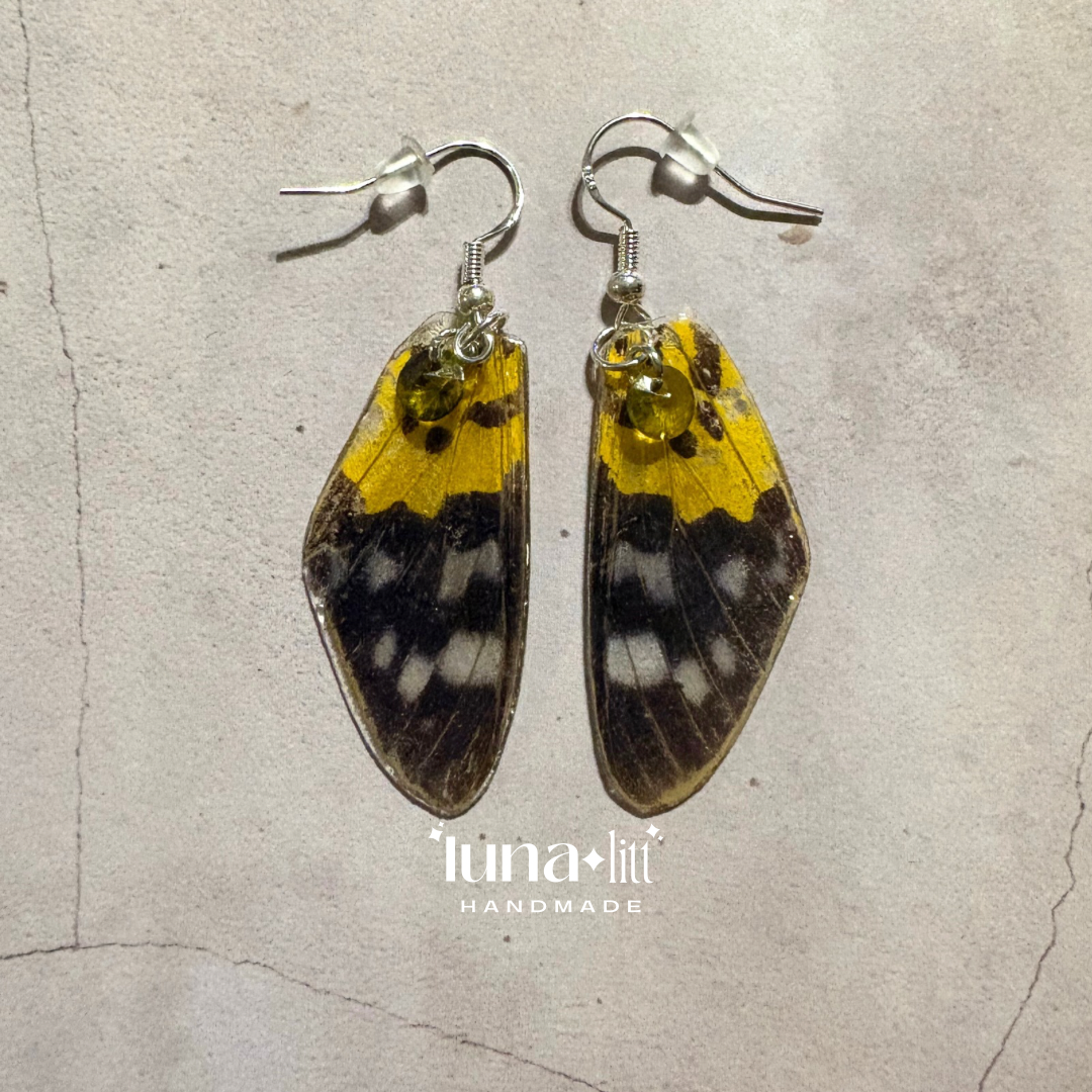 False Tiger Moth Wing Earrings